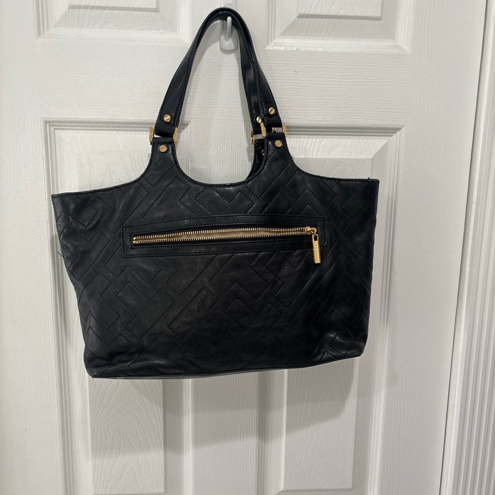 Tory Burch Black T Stitched Tote Bag - Picture 6 of 15